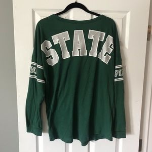 MSU Michigan State Spartans VS PINK Shirt